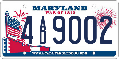 MD license plate 4AD9002