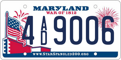 MD license plate 4AD9006