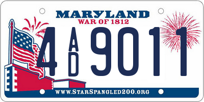 MD license plate 4AD9011