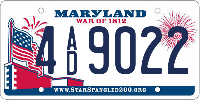 MD license plate 4AD9022