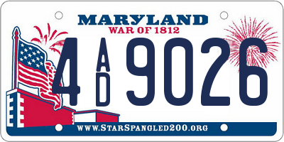 MD license plate 4AD9026