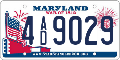 MD license plate 4AD9029