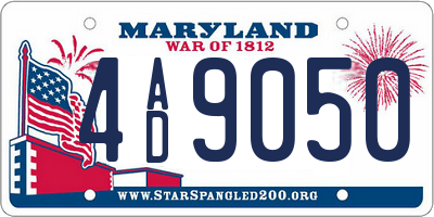 MD license plate 4AD9050
