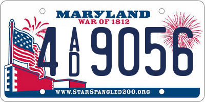 MD license plate 4AD9056