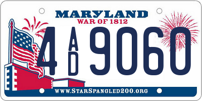 MD license plate 4AD9060