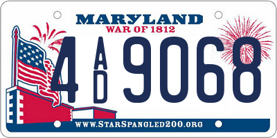MD license plate 4AD9068