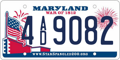 MD license plate 4AD9082