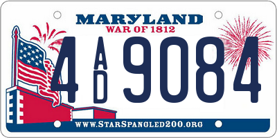 MD license plate 4AD9084