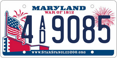 MD license plate 4AD9085