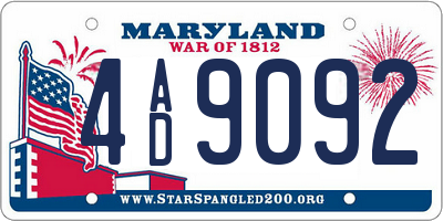 MD license plate 4AD9092