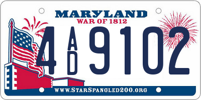 MD license plate 4AD9102