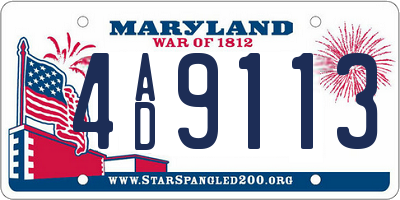 MD license plate 4AD9113