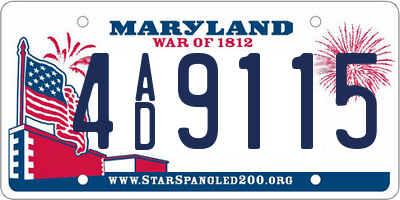 MD license plate 4AD9115