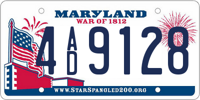 MD license plate 4AD9128