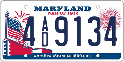 MD license plate 4AD9134