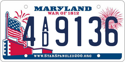 MD license plate 4AD9136