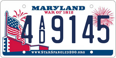 MD license plate 4AD9145