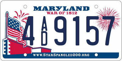 MD license plate 4AD9157
