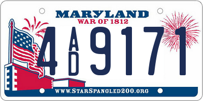 MD license plate 4AD9171