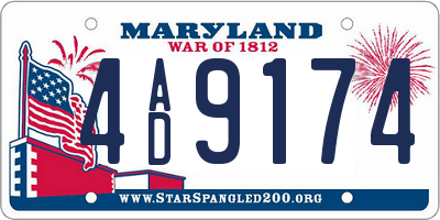 MD license plate 4AD9174