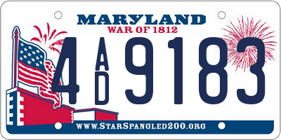 MD license plate 4AD9183