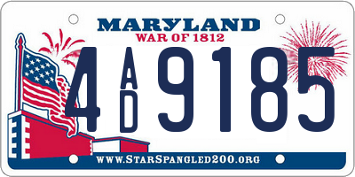 MD license plate 4AD9185