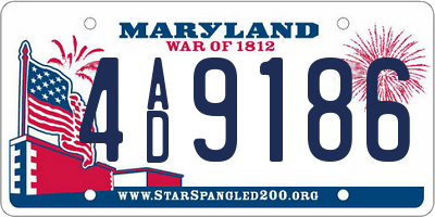 MD license plate 4AD9186