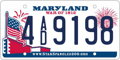 MD license plate 4AD9198