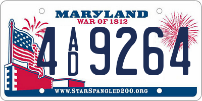 MD license plate 4AD9264