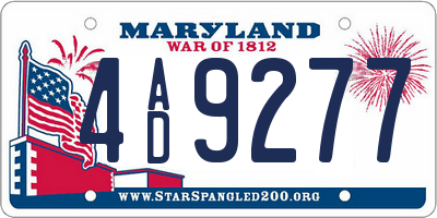 MD license plate 4AD9277
