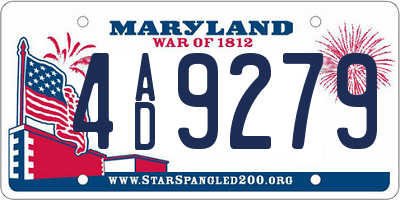 MD license plate 4AD9279