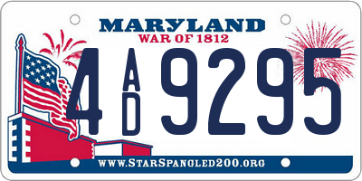 MD license plate 4AD9295