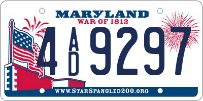 MD license plate 4AD9297