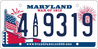 MD license plate 4AD9319