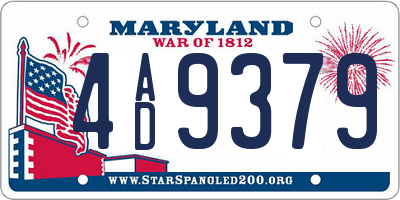 MD license plate 4AD9379