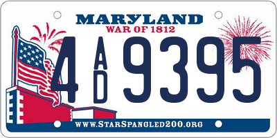MD license plate 4AD9395