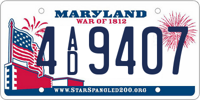MD license plate 4AD9407