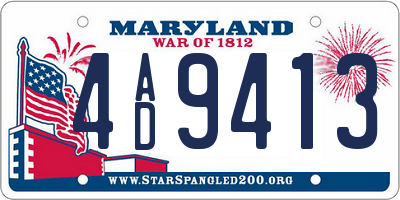 MD license plate 4AD9413