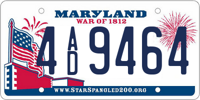 MD license plate 4AD9464