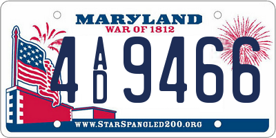 MD license plate 4AD9466
