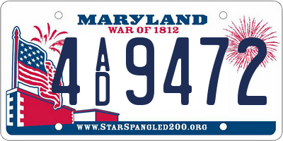 MD license plate 4AD9472