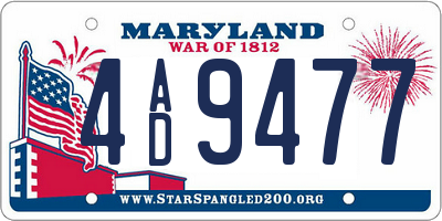 MD license plate 4AD9477