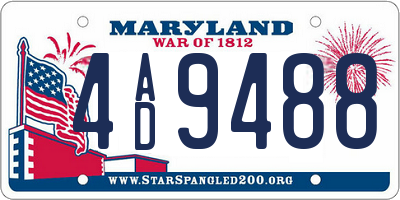 MD license plate 4AD9488