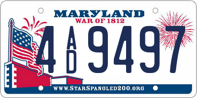 MD license plate 4AD9497