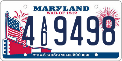 MD license plate 4AD9498