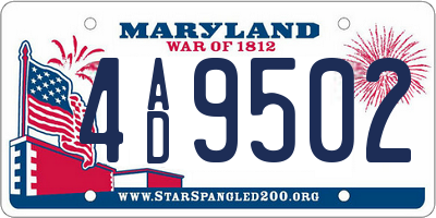 MD license plate 4AD9502