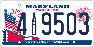 MD license plate 4AD9503