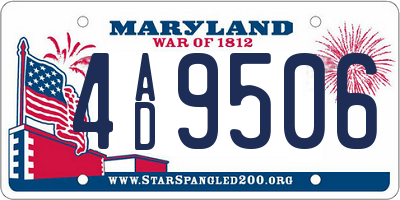 MD license plate 4AD9506