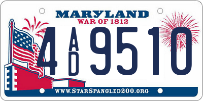 MD license plate 4AD9510