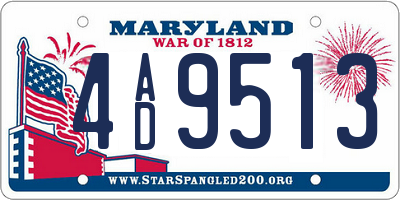 MD license plate 4AD9513